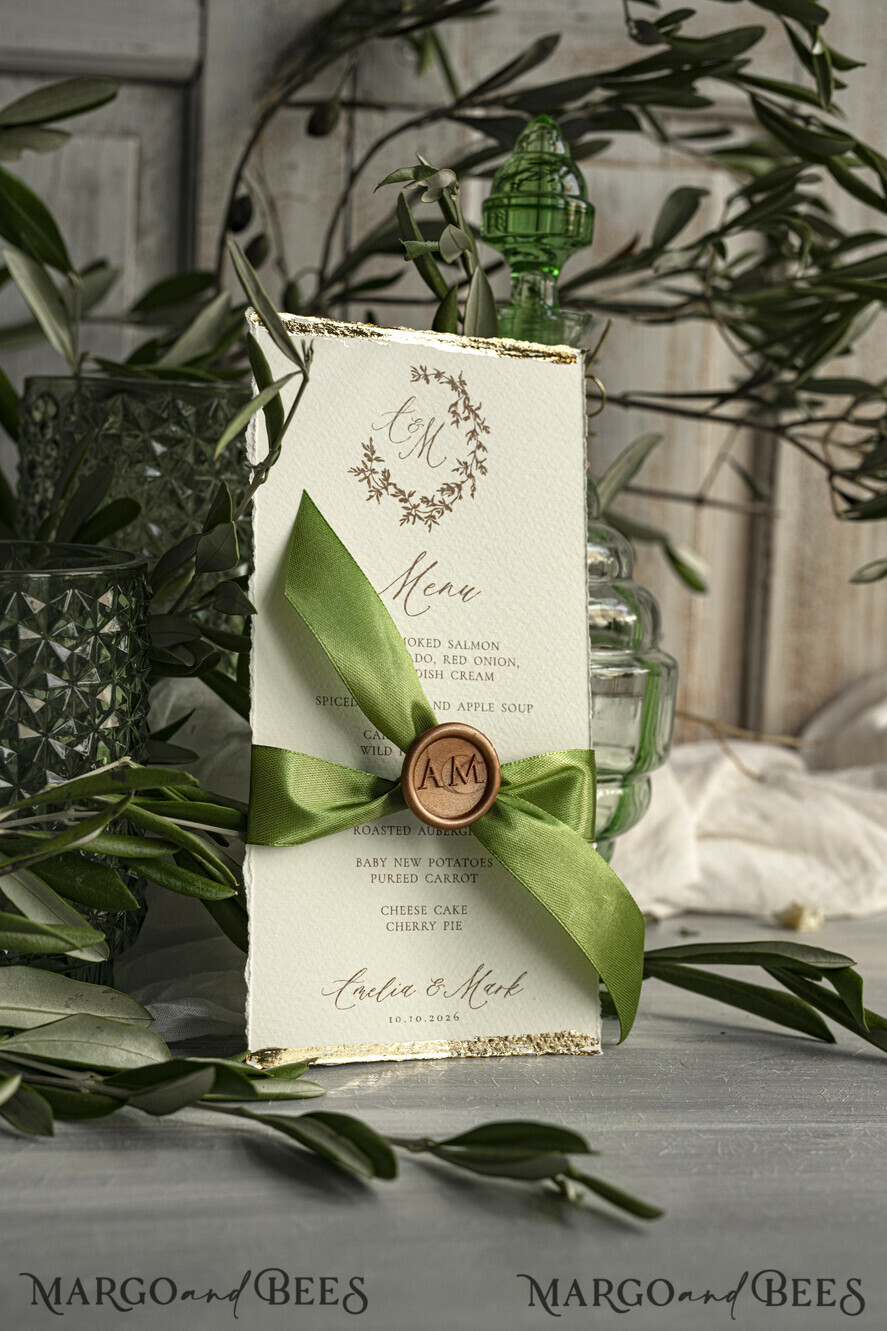 MENU & PROGRAMS romantic Elegant wedding menu card – a stylish way to display your wedding dishes and beautifully complement your table décor and place settings.