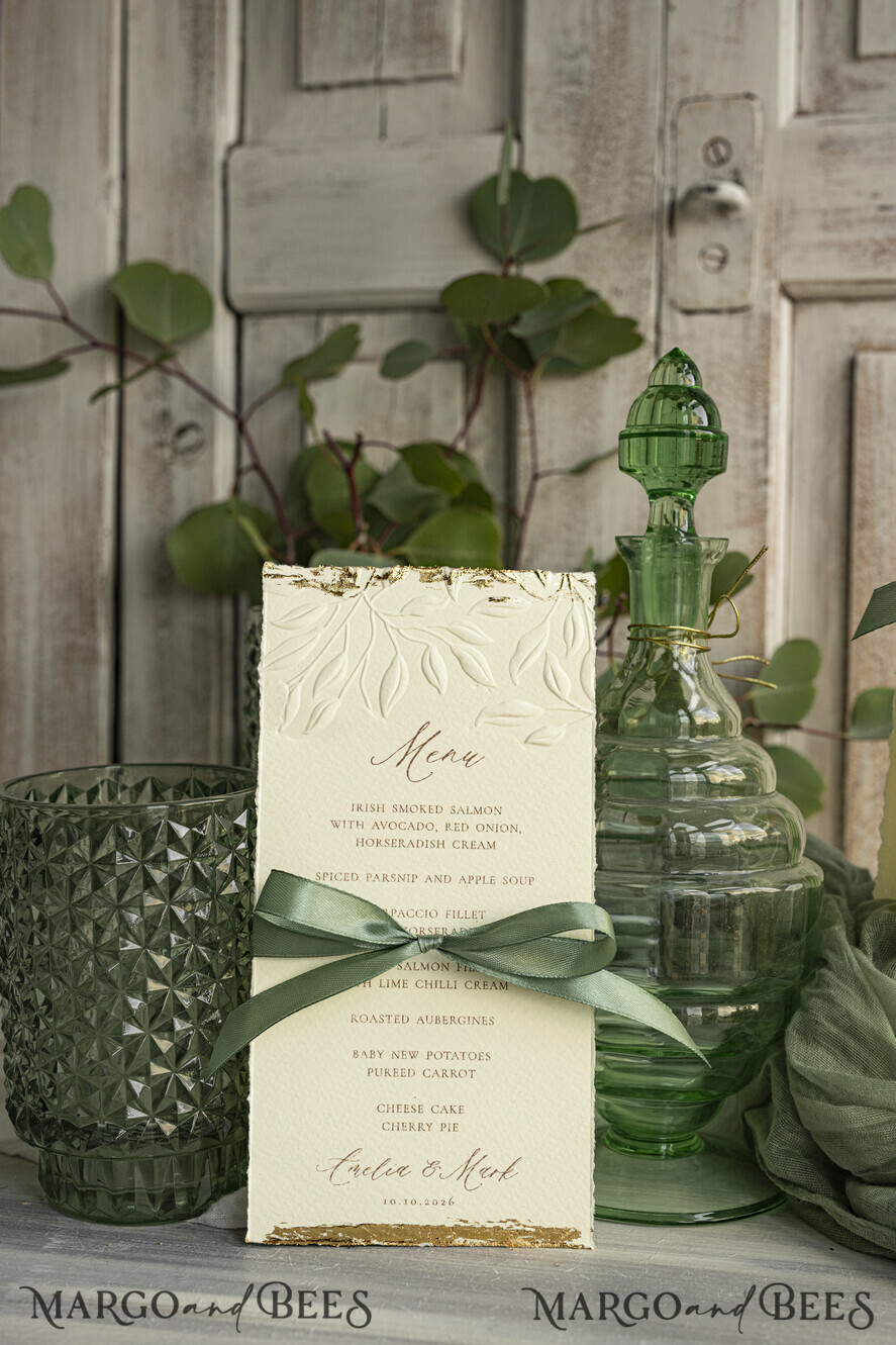MENU & PROGRAMS romantic Elegant wedding menu card – a stylish way to display your wedding dishes and beautifully complement your table décor and place settings.