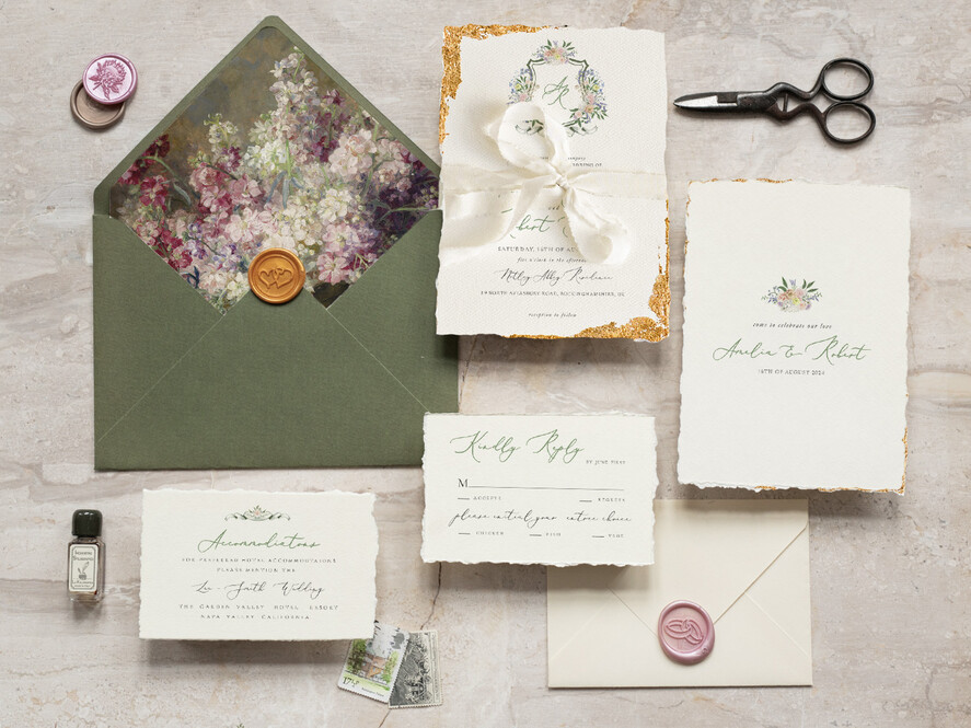 HOCHZEITS EINLADUNGEN moderne Kalligraphie / feine Kunst Feine Kunst Elfenbein Gold Hochzeitskarte, Blumige Hochzeitskarte, Toskana Italienische Einladungssuite, Kranz Monogramm Hochzeitskarte Suite, Ausgefranstes Edge Einladungen, Gerissene Kante Hochzeitskarten golden, Feine Kunst Hochzeitskarten Suite, Ausgefranstes Edge Papier