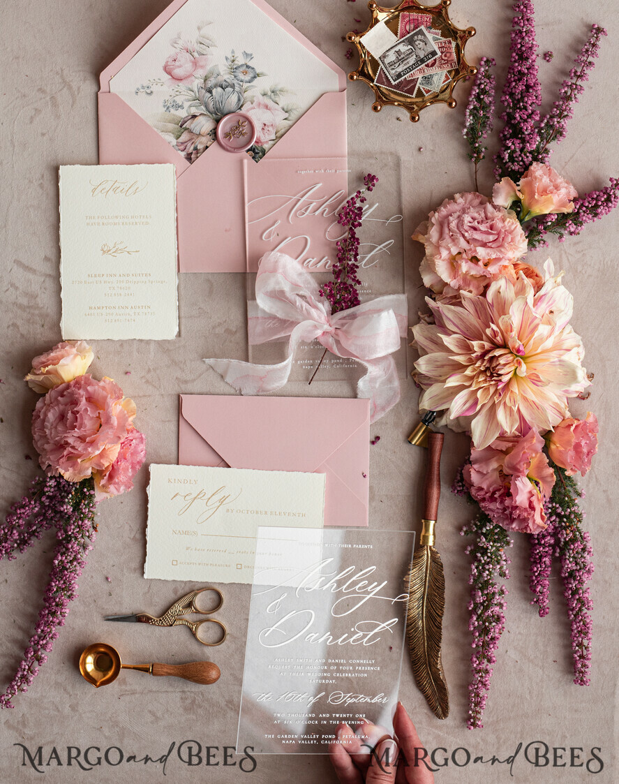 WEDDING INVITATIONS modern calligraphy / fine art Fine Art Acrylic Wedding Invitation, Real heather Floral Wedding Invitation, French Provence Invitation suite, Wreath Monogram wedding invitation suite, Deckled Edge Invites, Torn Edge Wedding Invitations golden, Fine Art Wedding Invitation Suite, Deckled Edge Paper