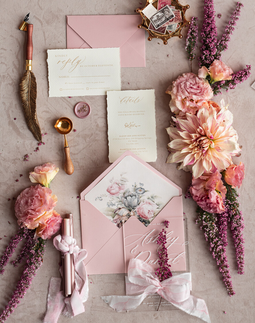 WEDDING INVITATIONS modern calligraphy / fine art Fine Art Acrylic Wedding Invitation, Real heather Floral Wedding Invitation, French Provence Invitation suite, Wreath Monogram wedding invitation suite, Deckled Edge Invites, Torn Edge Wedding Invitations golden, Fine Art Wedding Invitation Suite, Deckled Edge Paper