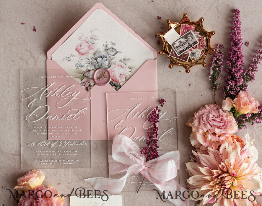 WEDDING INVITATIONS modern calligraphy / fine art Fine Art Acrylic Wedding Invitation, Real heather Floral Wedding Invitation, French Provence Invitation suite, Wreath Monogram wedding invitation suite, Deckled Edge Invites, Torn Edge Wedding Invitations golden, Fine Art Wedding Invitation Suite, Deckled Edge Paper