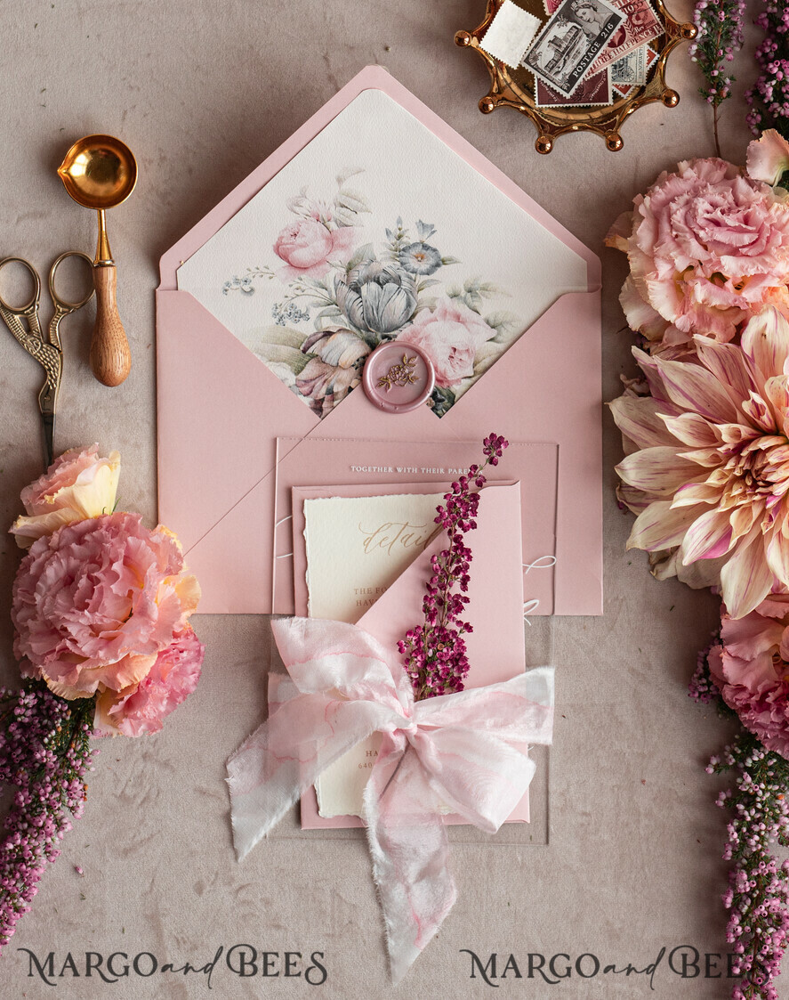 WEDDING INVITATIONS modern calligraphy / fine art Fine Art Acrylic Wedding Invitation, Real heather Floral Wedding Invitation, French Provence Invitation suite, Wreath Monogram wedding invitation suite, Deckled Edge Invites, Torn Edge Wedding Invitations golden, Fine Art Wedding Invitation Suite, Deckled Edge Paper