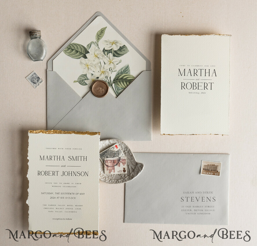 HOCHZEITS EINLADUNGEN moderne Kalligraphie / feine Kunst Elfenbein Gold Hochzeitseinladung, Blumen Hochzeitseinladung, Toskana Italien Einladungset, Kranz Monogramm Hochzeitseinladungset, Ausgerissene Kanten Einladungen, Zerrissene Kanten Hochzeitseinladungen golden, Fine Art Hochzeitseinladungset, Ausgerissene Kanten Papier