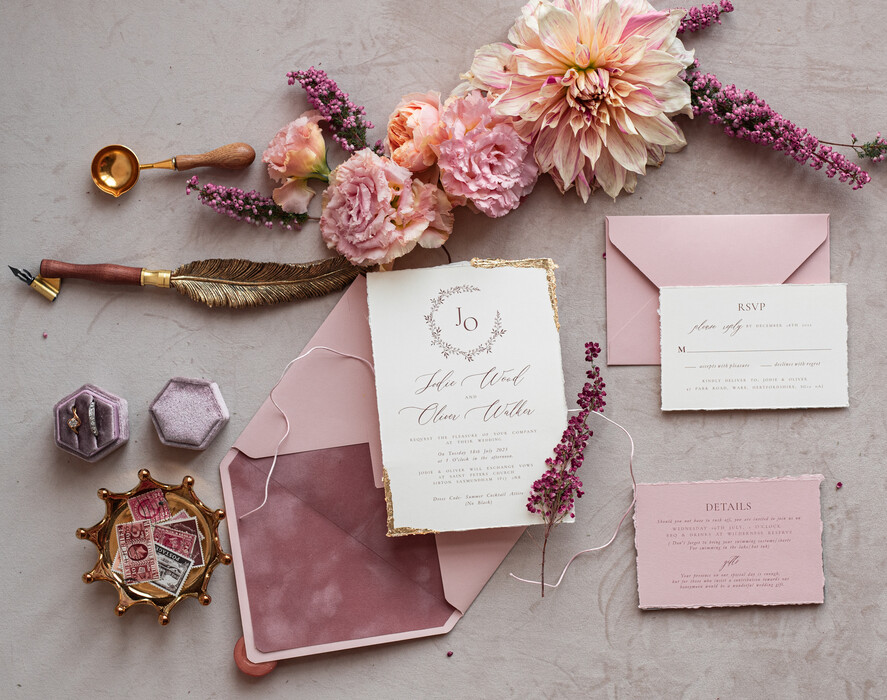 WEDDING INVITATIONS modern calligraphy / fine art Fine Art Ivory Gold Wedding Invitation, Real heather Floral Wedding Invitation, French Provence Invitation suite, Wreath Monogram wedding invitation suite, Deckled Edge Invites, Torn Edge Wedding Invitations golden, Fine Art Wedding Invitation Suite, Deckled Edge Paper