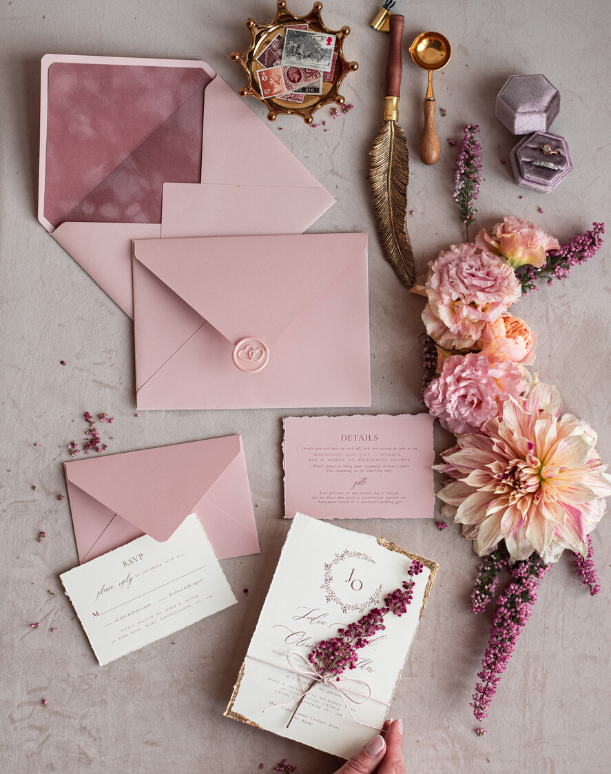 WEDDING INVITATIONS modern calligraphy / fine art Fine Art Ivory Gold Wedding Invitation, Real heather Floral Wedding Invitation, French Provence Invitation suite, Wreath Monogram wedding invitation suite, Deckled Edge Invites, Torn Edge Wedding Invitations golden, Fine Art Wedding Invitation Suite, Deckled Edge Paper