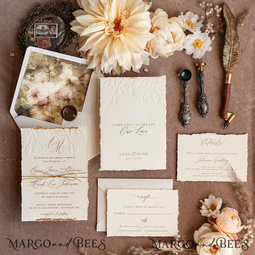Monogrammed Vintage Floral Wedding Response Card | Mint Green, Ivory, Gold  Leaf (FAUX) | Damask