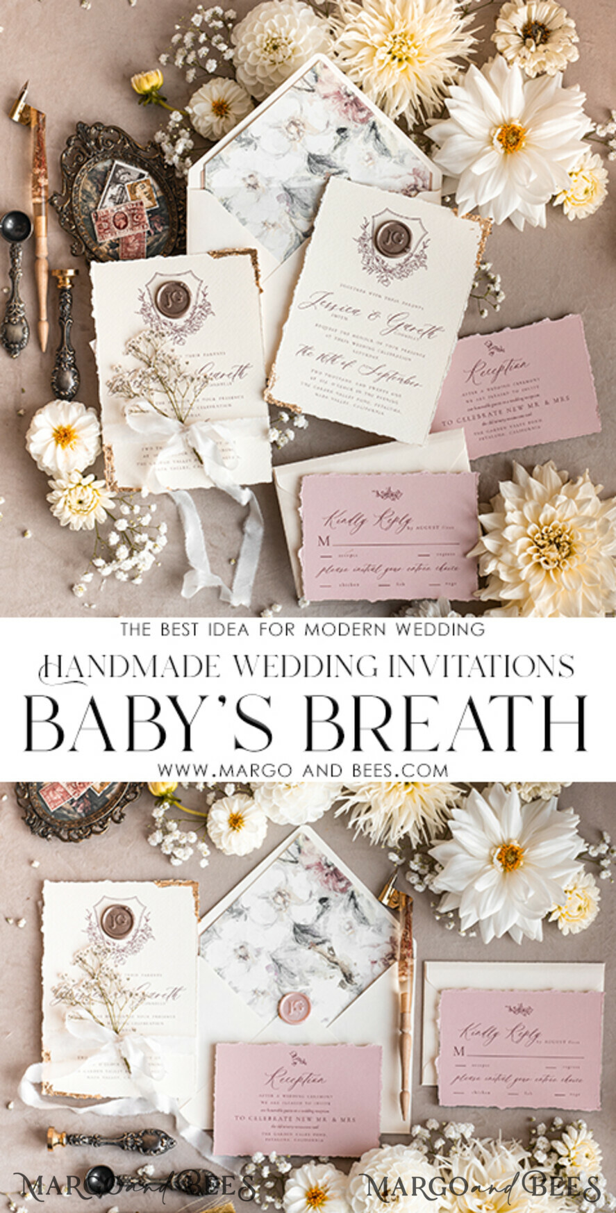 WEDDING INVITATIONS modern calligraphy / fine art Fine Art Blush Wedding Invitation, Real Baby Breth Floral Wedding Invitation, French Provence Invitation suite, Gypsophila wedding invitation suite, Deckled Edge Invites, Torn Edge Wedding Invitations golden, Fine Art Wedding Invitation Suite