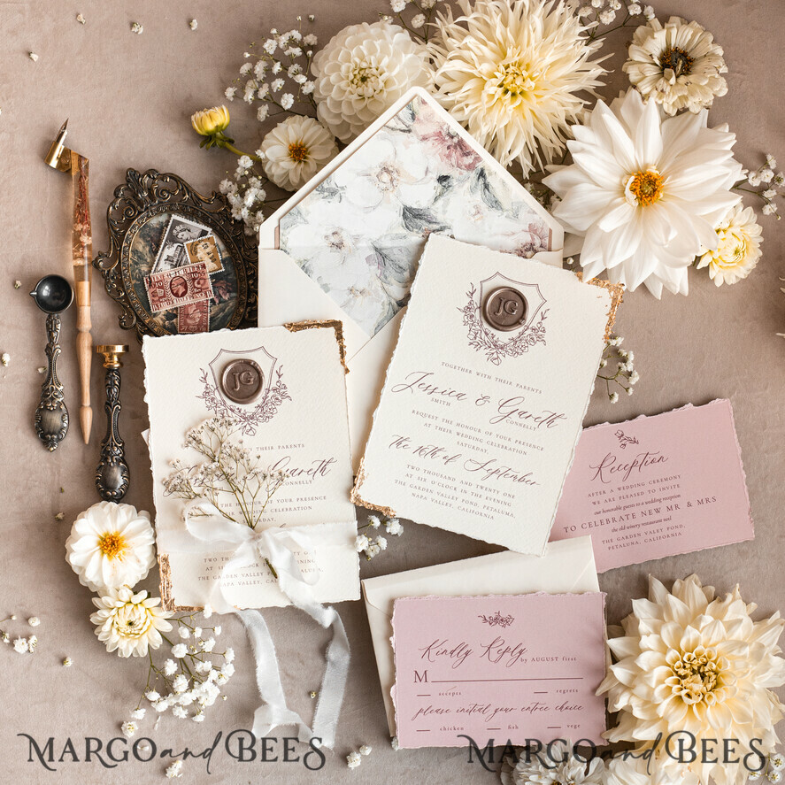 WEDDING INVITATIONS modern calligraphy / fine art Fine Art Blush Wedding Invitation, Real Baby Breth Floral Wedding Invitation, French Provence Invitation suite, Gypsophila wedding invitation suite, Deckled Edge Invites, Torn Edge Wedding Invitations golden, Fine Art Wedding Invitation Suite