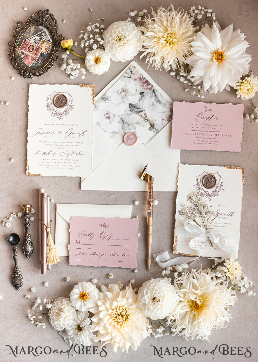 WEDDING INVITATIONS modern calligraphy / fine art Fine Art Blush Wedding Invitation, Real Baby Breth Floral Wedding Invitation, French Provence Invitation suite, Gypsophila wedding invitation suite, Deckled Edge Invites, Torn Edge Wedding Invitations golden, Fine Art Wedding Invitation Suite