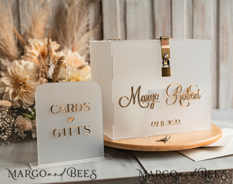 Elegant Frozen wedding Set acrylic card box with Lock and sign cards & gifts, Personalized Wedding Card Box, Clear Card Box, Wedding Card Box with Lid, Wedding Money Box, Wedding Card Holder