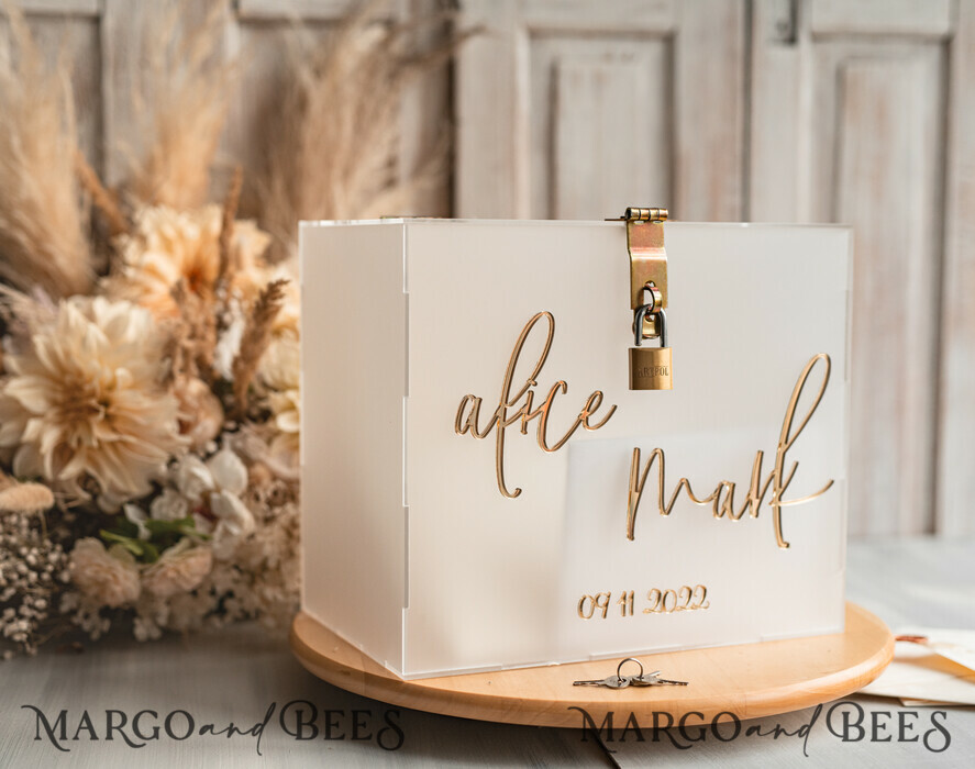 Elegant Couple Personalized Acrylic Card Box