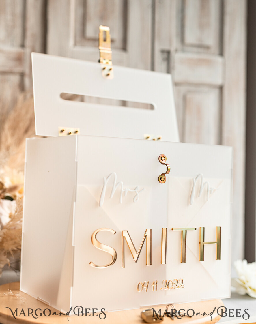 Frozen wedding wishing well acrylic money gift card box, Personalized  Wedding Card Box, Acrylic Card