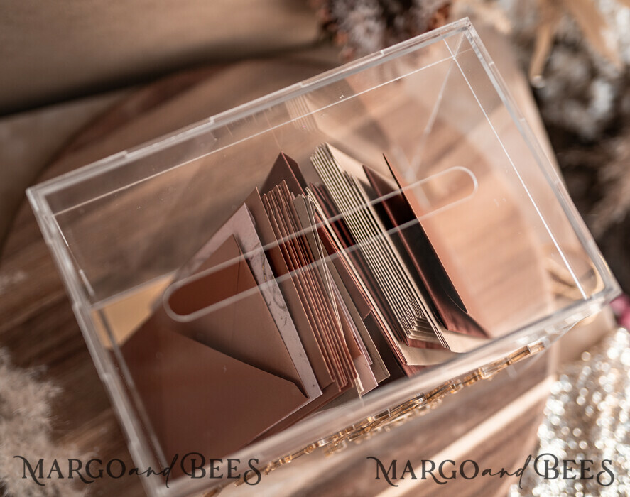 Modern Mirror Wedding Card Box With Acrylic Sign CABA005