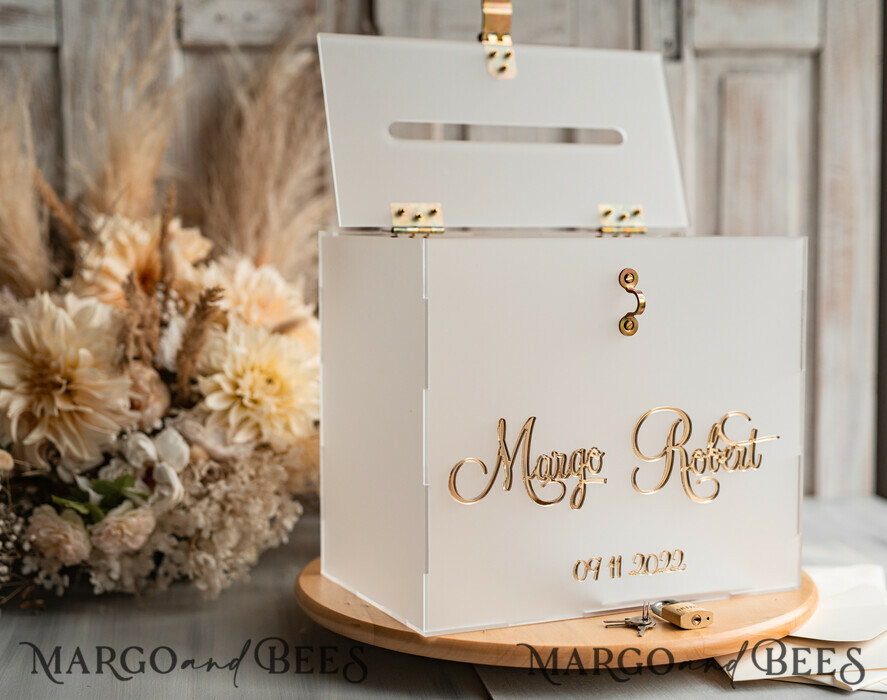 Frozen wedding wishing well acrylic money gift card box