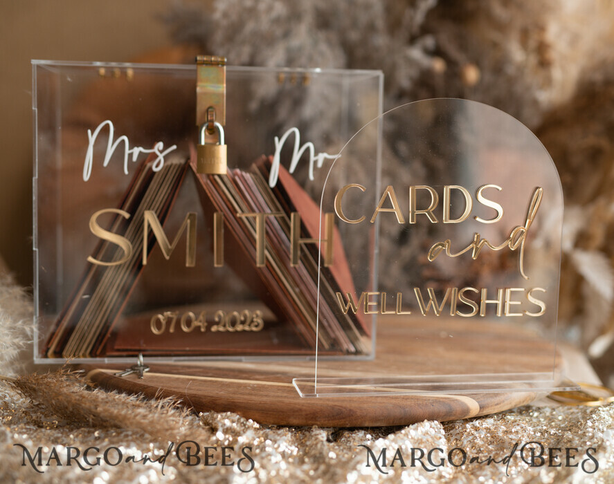 Simple Clear Acrylic Wedding Card Box with Arched sign CABA001
