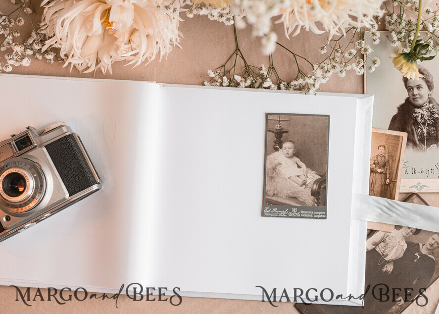 Pure White Gold Acrylic Wedding Guest Book Personalised and sign set,  Velvet Instant Photo Book Boho Elegant Instax Wedding Photo Guestbook