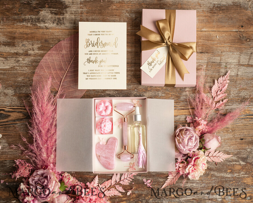 Bridesmaid Proposal Gift Box includes Bridal Robe, Tumbler, Pashmina,  Champagne Glass, Necklace, Candle, Compact - Bridesmaid Gifts Boutique