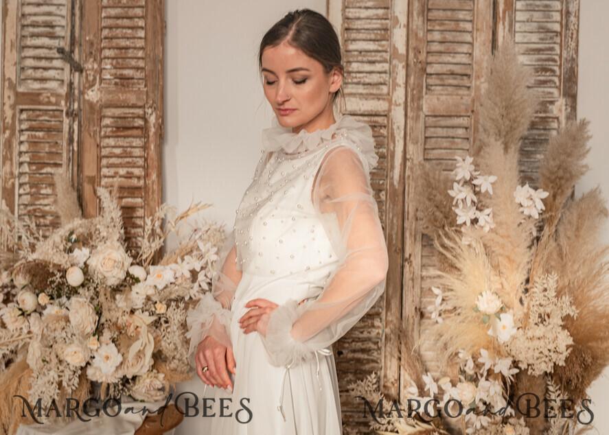 Evie Long Sleeved Bridal Bolero, Bridal Jumper, Knitwear Xl 