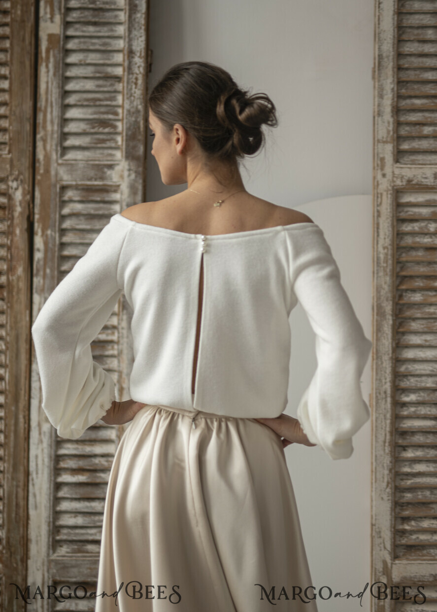 Off the shoulder wedding dress topper top