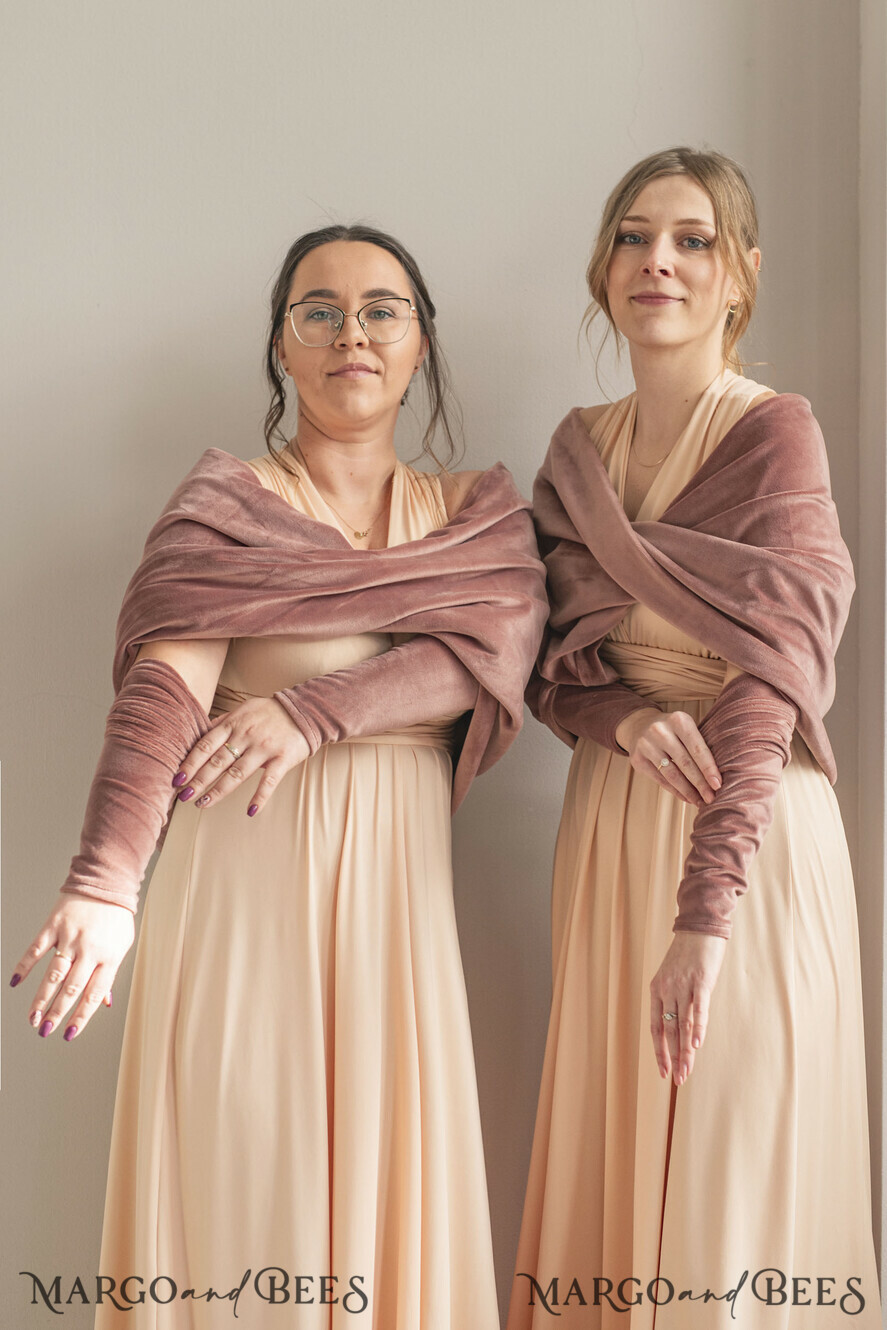 mauve velvet bolero with sleeves for bridesmaid Wedding dress topper for maid of honour cover for wedding dress perfect white wedding bolero velvet wedding bolero
