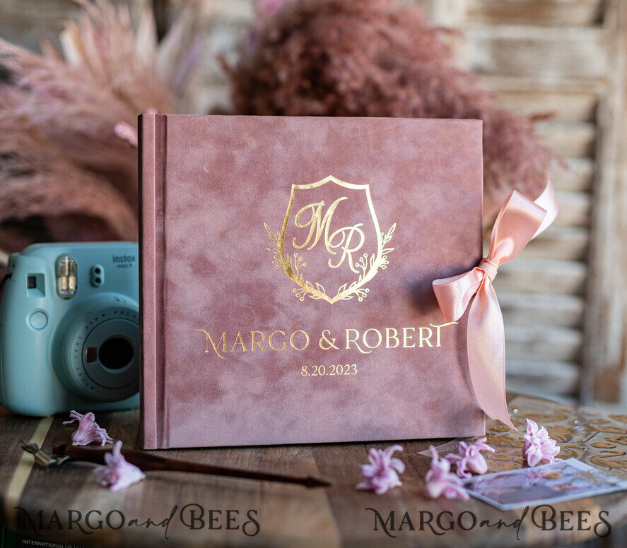 Blush Rose Gold & Lilac Photo Guestbook Friends & Family Wedding Sign 