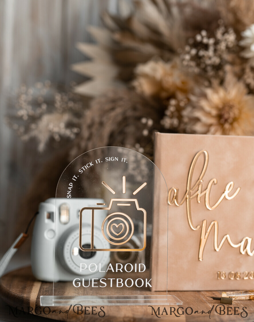 Unique Luxury Wedding Slip-in Polaroid Guest Book for Instax