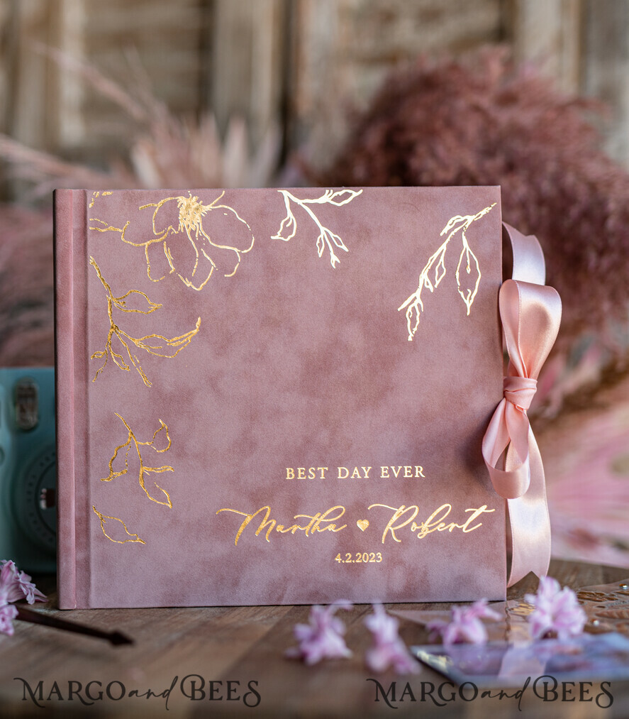 Blush Rose Gold & Lilac Photo Guestbook Friends & Family Wedding Sign 