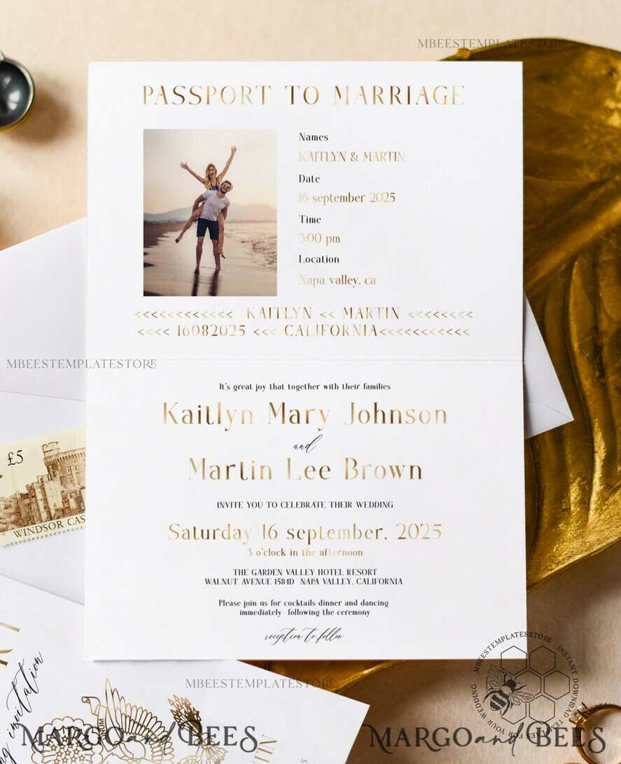 Lace- Free Wedding Invitation 5x7 Template Suite