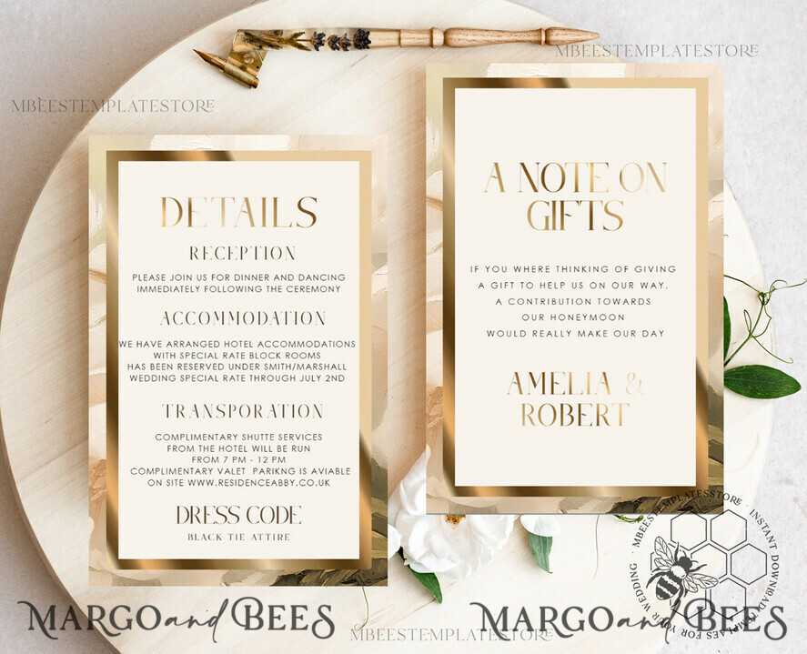 QR Code Wedding Website Cards Gold Foiled Wedding Website 