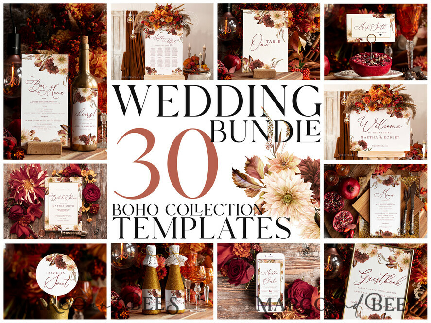 Terracotta Wedding Mockup Bundle Fall Wedding Signs Easle 