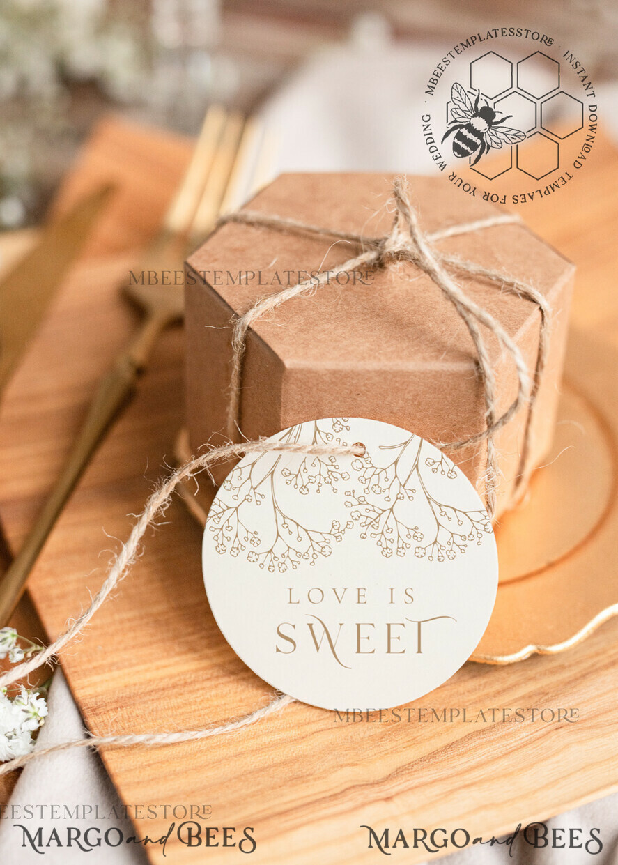 Boho Round Favor Tag Template, Rustic Favor Tag Template, Editable Thank  You Tag, Printable Wedding Gift Tags, Party Tags, WGyp2