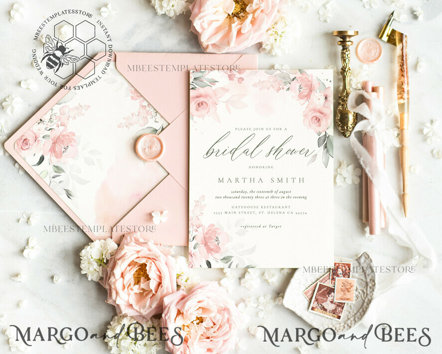 Floral Watercolor Bridal Shower Postage Stamps - bridal shower gifts ideas  wedding bride