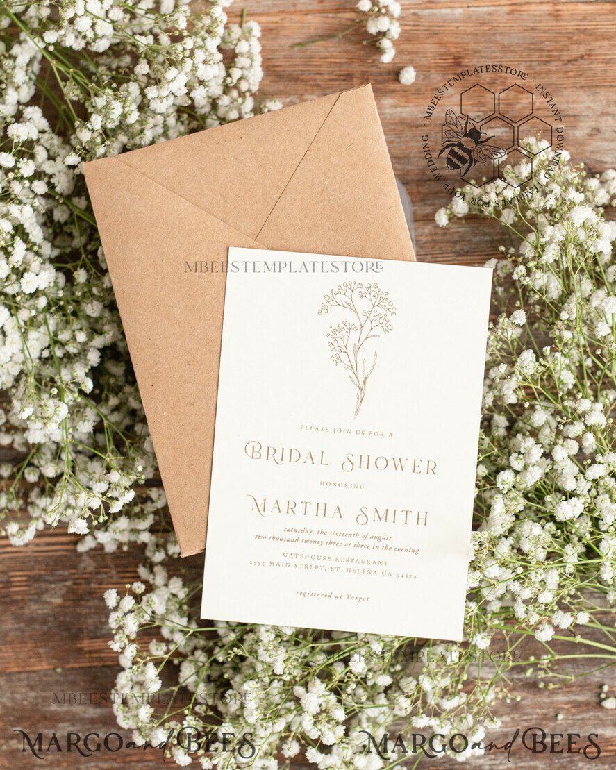 A7 Simple Eucalyptus & Calligraphy 5x7 Wedding Envelope