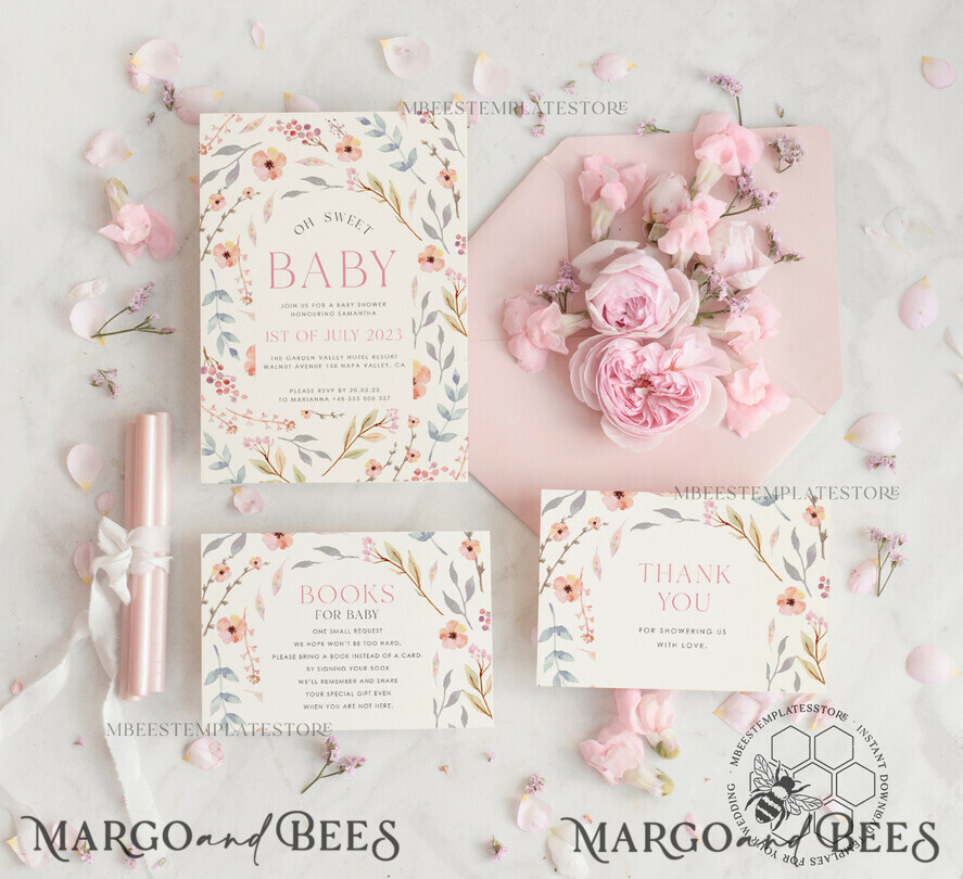 Baby's mobile - Pink and White - The Blooming Design