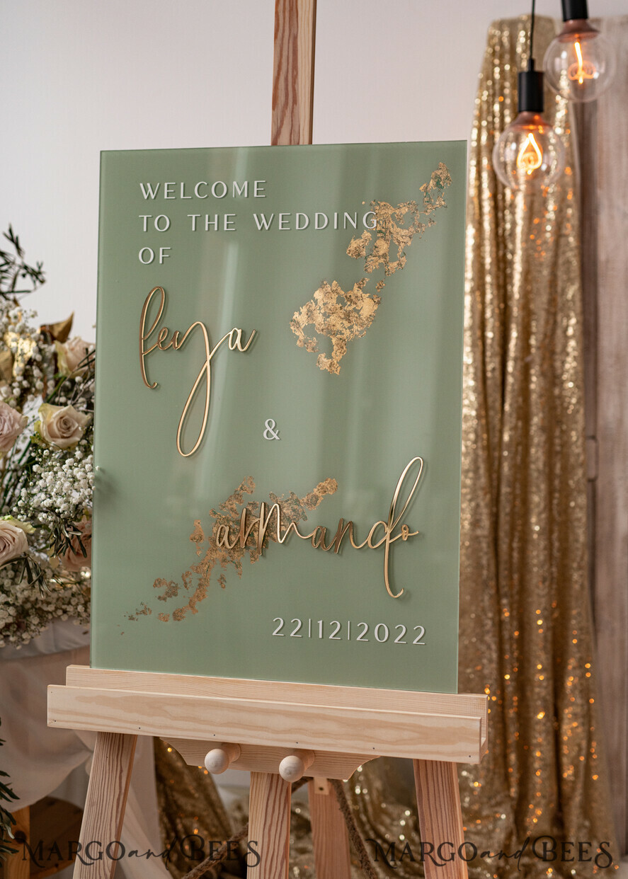 A4 Sage Green 'unplugged Ceremony' Wedding Sign High Quality
