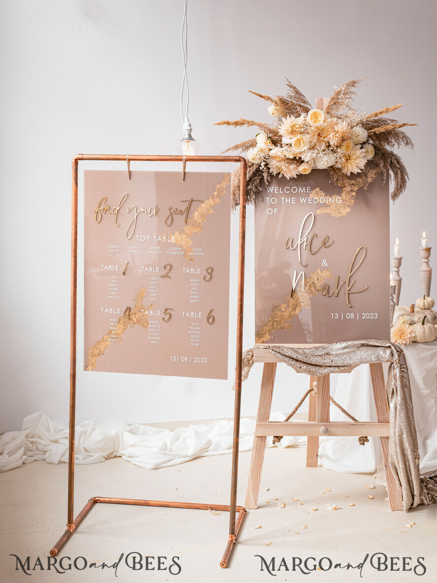 Clear Acrylic Wedding Welcome Sign, Bridal Shower Sign