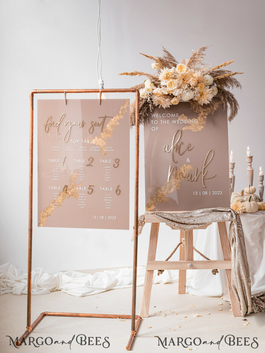 Buy Rose Gold Easel, Table Top Easel for Sign, Wedding Sign Stand