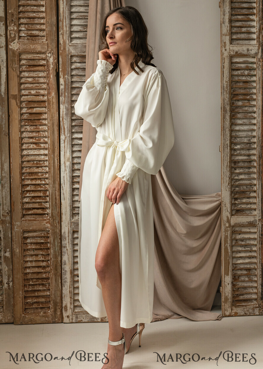 Ivory silk sale dressing gown