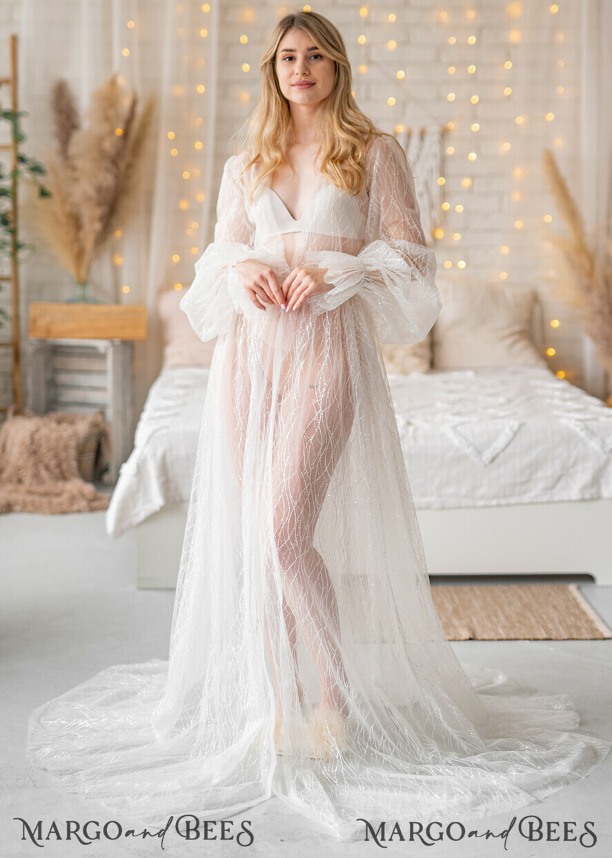 White Bridal Robes & Luxury Lace Robes For Getting Ready