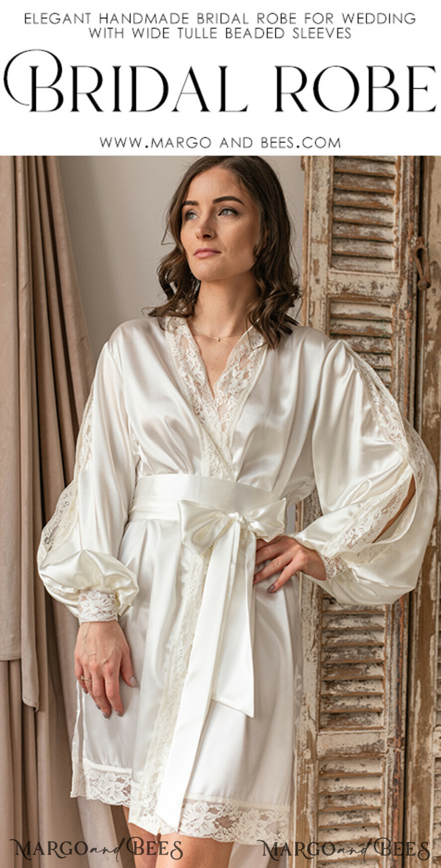 BATHGOWN Luxury Silk Robe for Women White Satin Bridal Dressing Gown  Wedding Maternity Bathrobe Baby Shower Boudoir Nightgown at  Women's  Clothing store