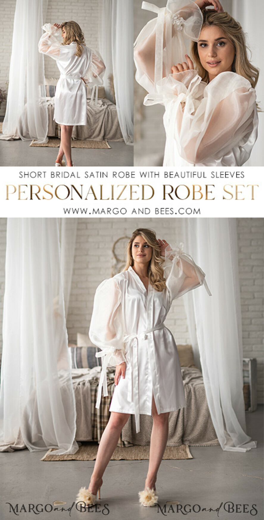 Satin his and hers personalized robes set – Bridesmaid's World