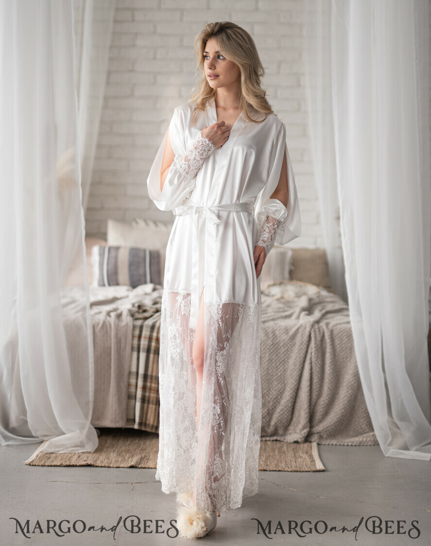 White Bridal Lingerie Lace Robe