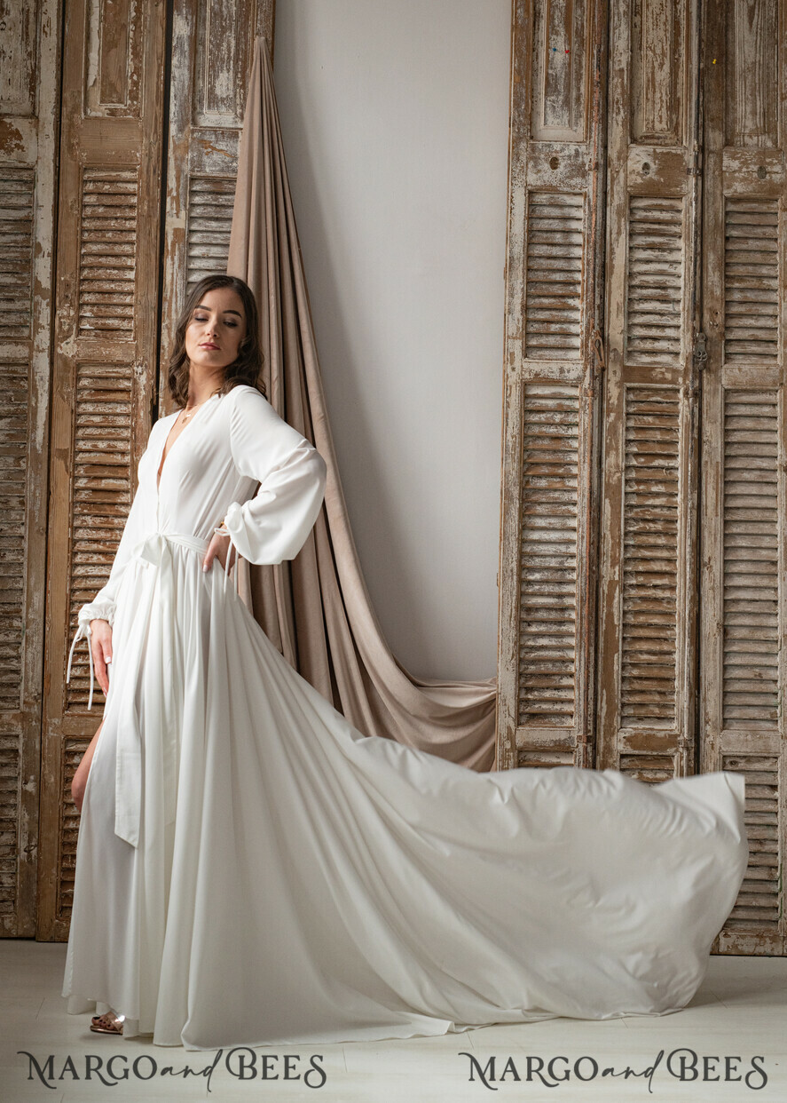 Allura Long Gown - Silk Nightgown with Lace