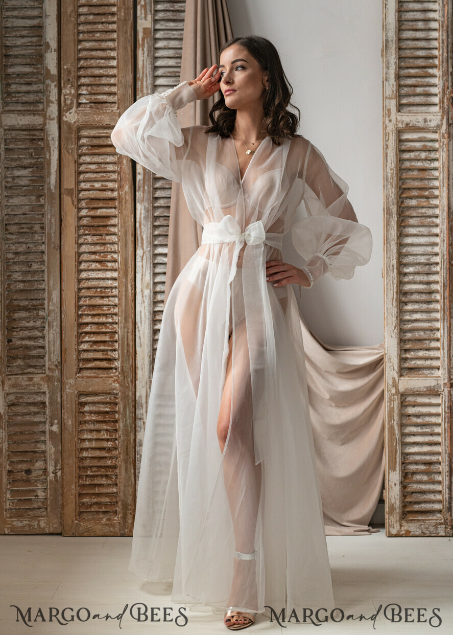 Sheer long cheap robe