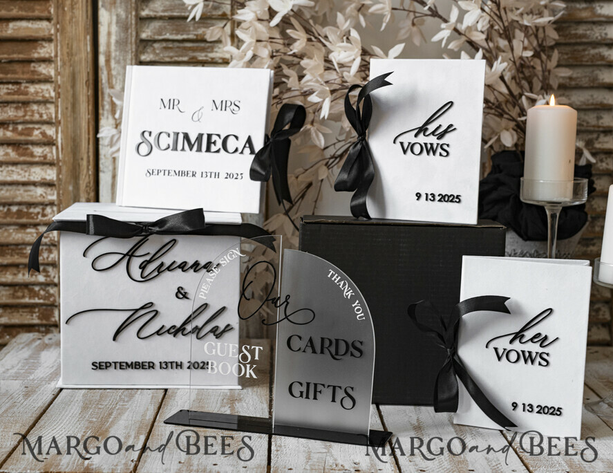  CARD BOXES velvet card boxes Velvet Set Card Box Guestbook & Sign, Wedding Card Box Instant Instax Guestbook, Black & White Wedding Money Box Sing Guestbook Set, BWs