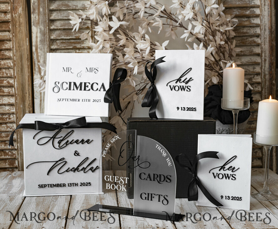 CARD BOXES velvet card boxes Velvet Set Card Box Guestbook & Sign, Wedding Card Box Instant Instax Guestbook, Black & White Wedding Money Box Sing Guestbook Set, BWs