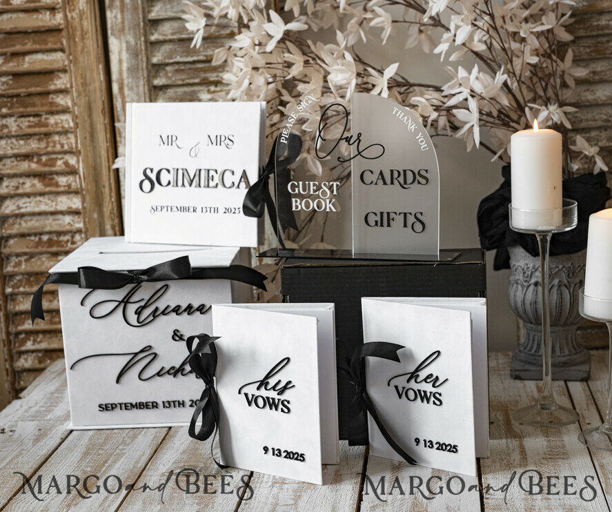  CARD BOXES velvet card boxes Velvet Set Card Box Guestbook & Sign, Wedding Card Box Instant Instax Guestbook, Black & White Wedding Money Box Sing Guestbook Set, BWs