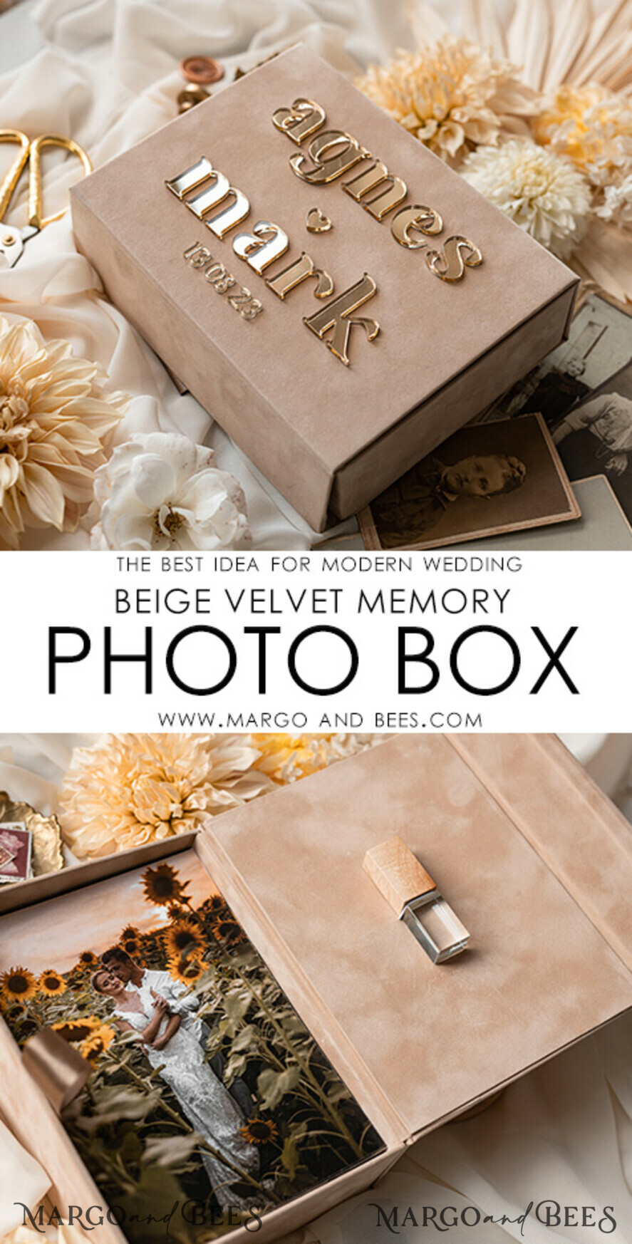 Wedding Photo Organizer Box, Custom Picture Package, Wedding