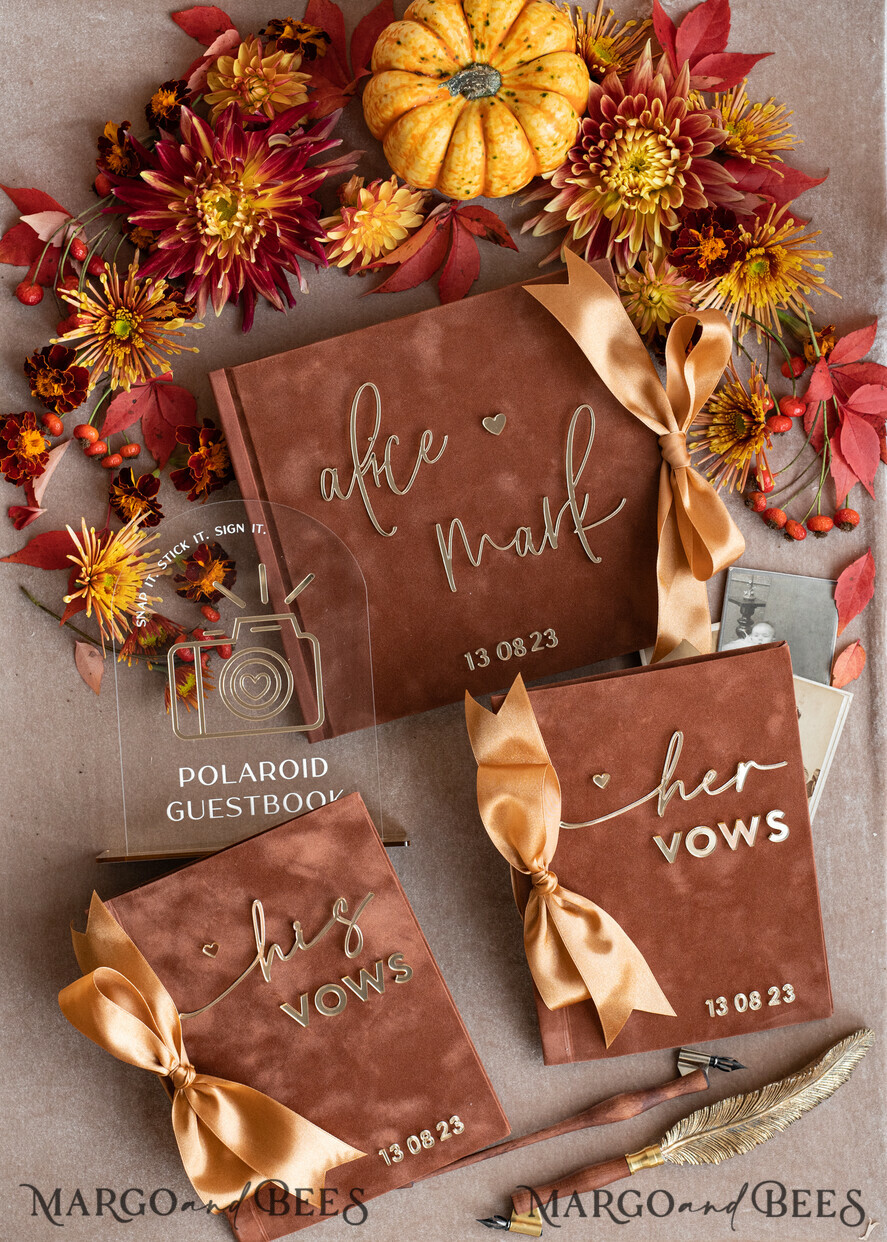 His Vows and Her Vows Personalized Leather Wedding Vow Books Personali